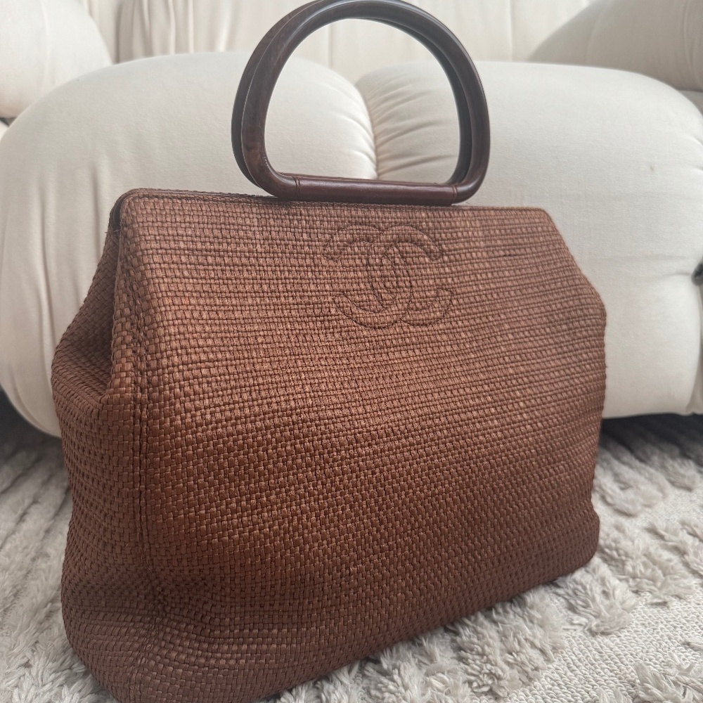 Chanel Raffia Top Handle Handbag - Picture 6 of 10